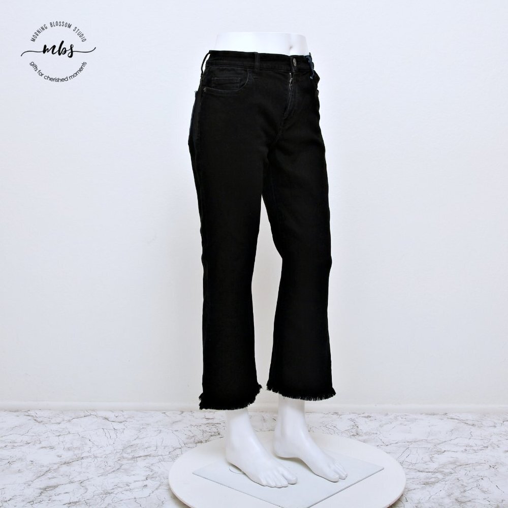 Current / Elliott Dual Colors Mid Rise Frayed Hem‎ Straight Leg Jeans